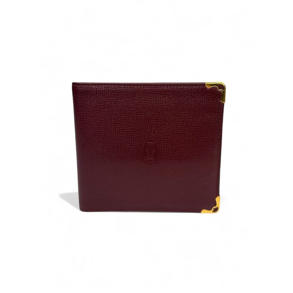 Cartier Burgundy Calfskin Leather Bifold Wallet